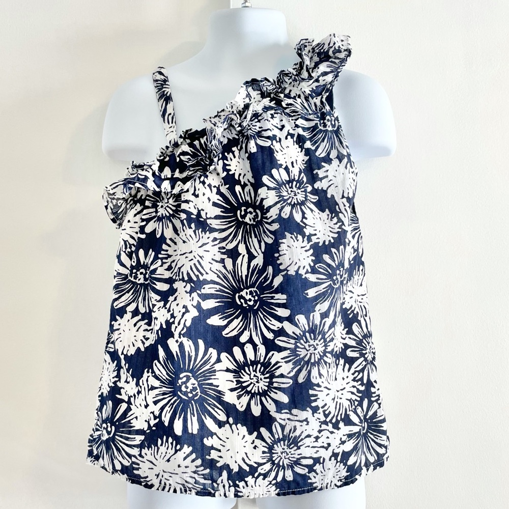 New Girl’s Three Hearts One Shoulder Floral Tank Top